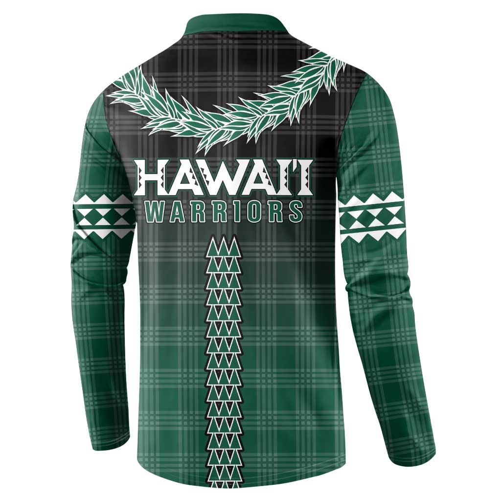 Rainbow Warriors Hawaii Palaka Button Sweatshirt Maile Lei LT7 - Polynesian Pride