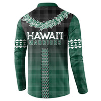 Rainbow Warriors Hawaii Palaka Button Sweatshirt Maile Lei LT7 - Polynesian Pride