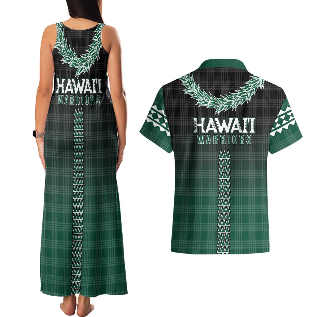 Rainbow Warriors Hawaii Palaka Couples Matching Tank Maxi Dress and Hawaiian Shirt Maile Lei LT7 - Polynesian Pride