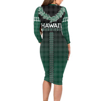 Rainbow Warriors Hawaii Palaka Family Matching Long Sleeve Bodycon Dress and Hawaiian Shirt Maile Lei - Polynesian Pride