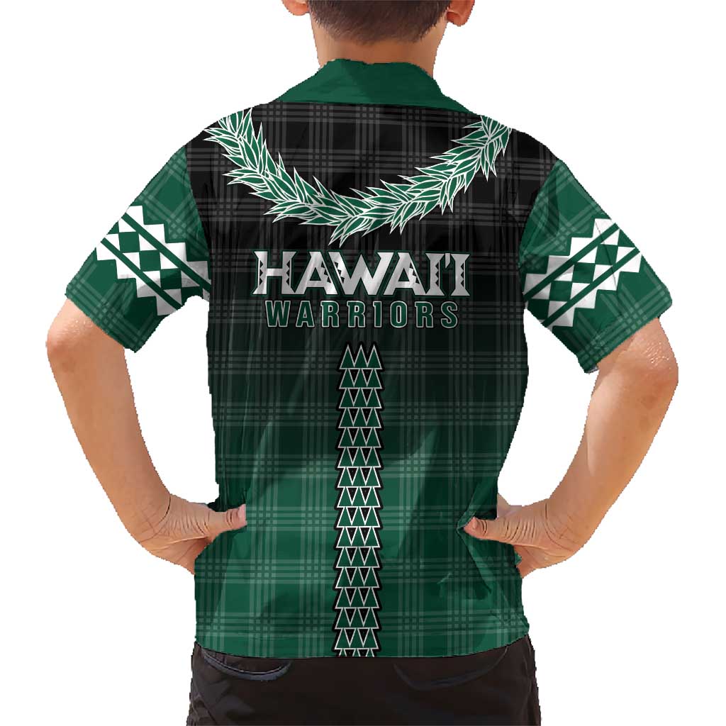 Rainbow Warriors Hawaii Palaka Family Matching Off The Shoulder Long Sleeve Dress and Hawaiian Shirt Maile Lei - Polynesian Pride