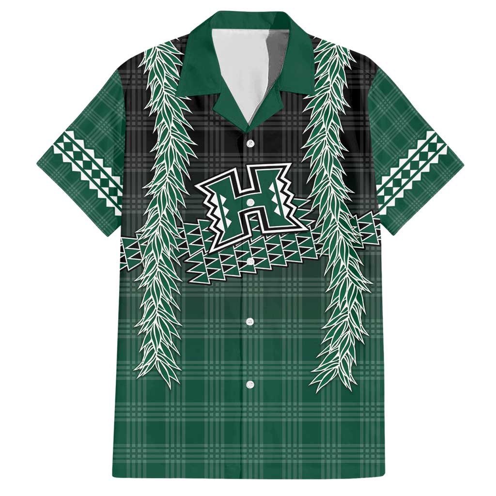 Rainbow Warriors Hawaii Palaka Family Matching Short Sleeve Bodycon Dress and Hawaiian Shirt Maile Lei - Polynesian Pride