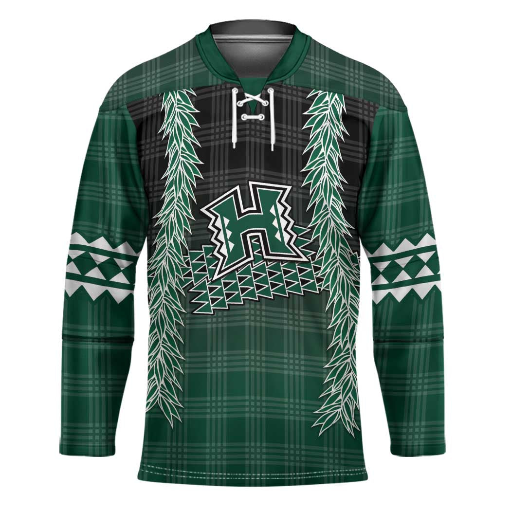 Rainbow Warriors Hawaii Palaka Hockey Jersey Maile Lei - Polynesian Pride