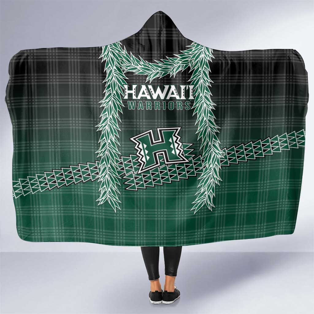 Rainbow Warriors Hawaii Palaka Hooded Blanket Maile Lei LT7 One Size Dark Green - Polynesian Pride