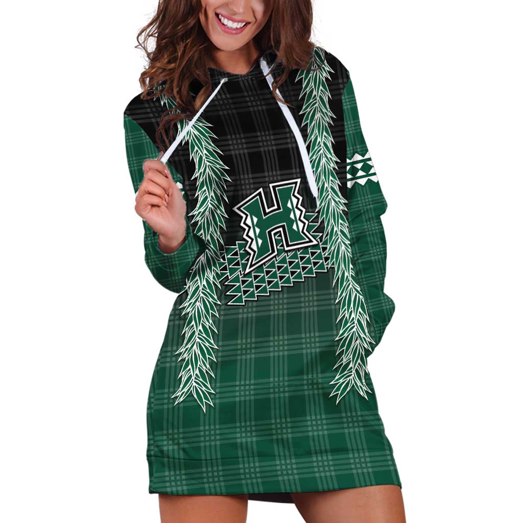 Rainbow Warriors Hawaii Palaka Hoodie Dress Maile Lei - Polynesian Pride