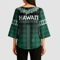 Rainbow Warriors Hawaii Palaka Kimono Sleeve Blouse Maile Lei LT7 - Polynesian Pride