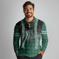 Rainbow Warriors Hawaii Palaka Long Sleeve Polo Shirt Maile Lei LT7 - Polynesian Pride