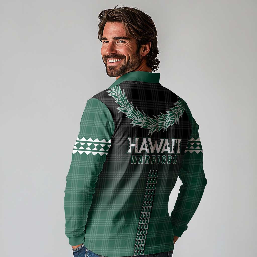 Rainbow Warriors Hawaii Palaka Long Sleeve Polo Shirt Maile Lei LT7 - Polynesian Pride
