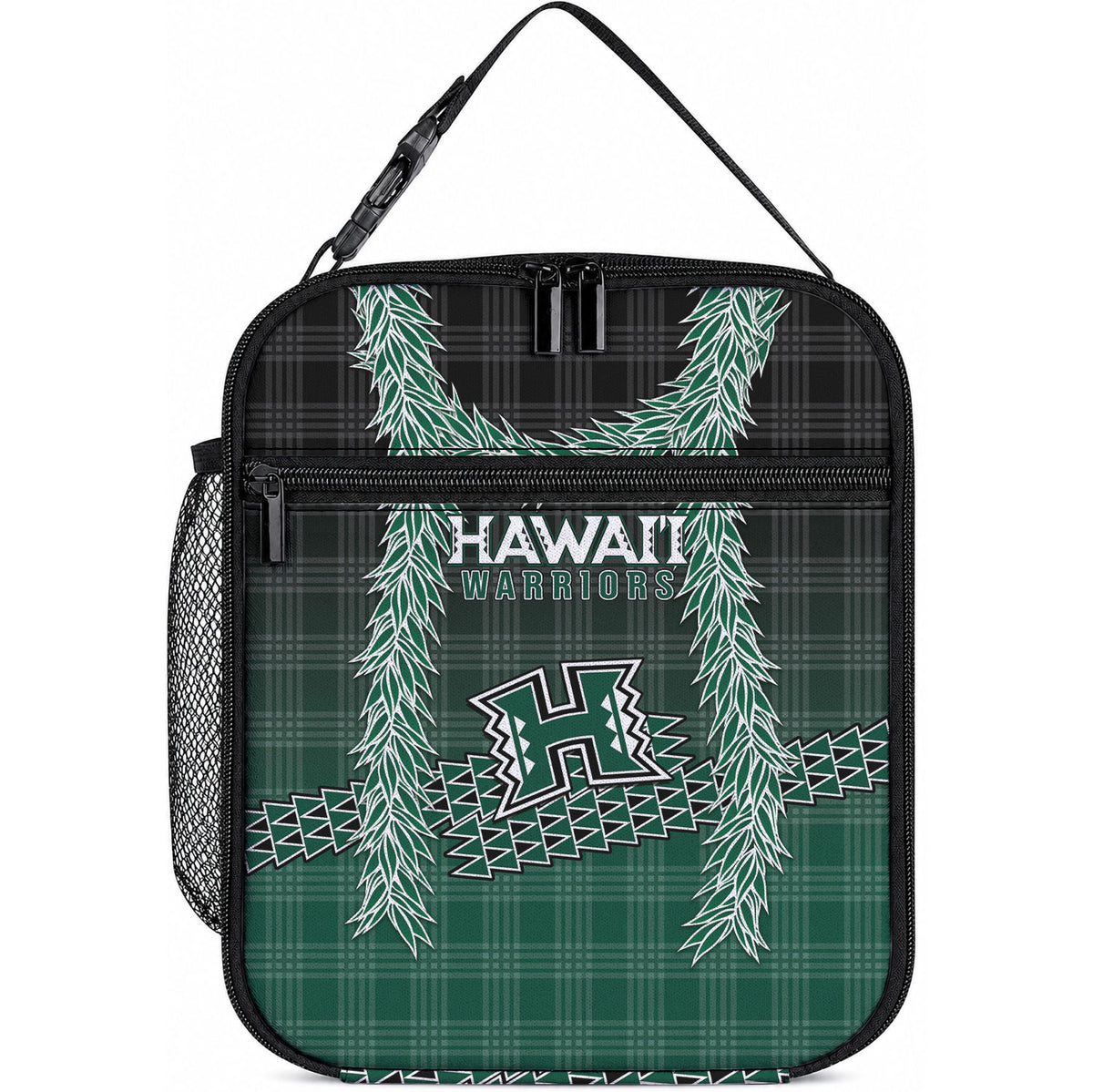 Rainbow Warriors Hawaii Palaka Lunch Bag Maile Lei LT7 10.2 × 8.3 × 4.3 inch Dark Green - Polynesian Pride