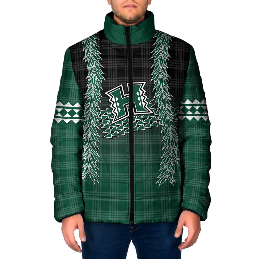 Rainbow Warriors Hawaii Palaka Padded Jacket Maile Lei LT7 Men Dark Green - Polynesian Pride