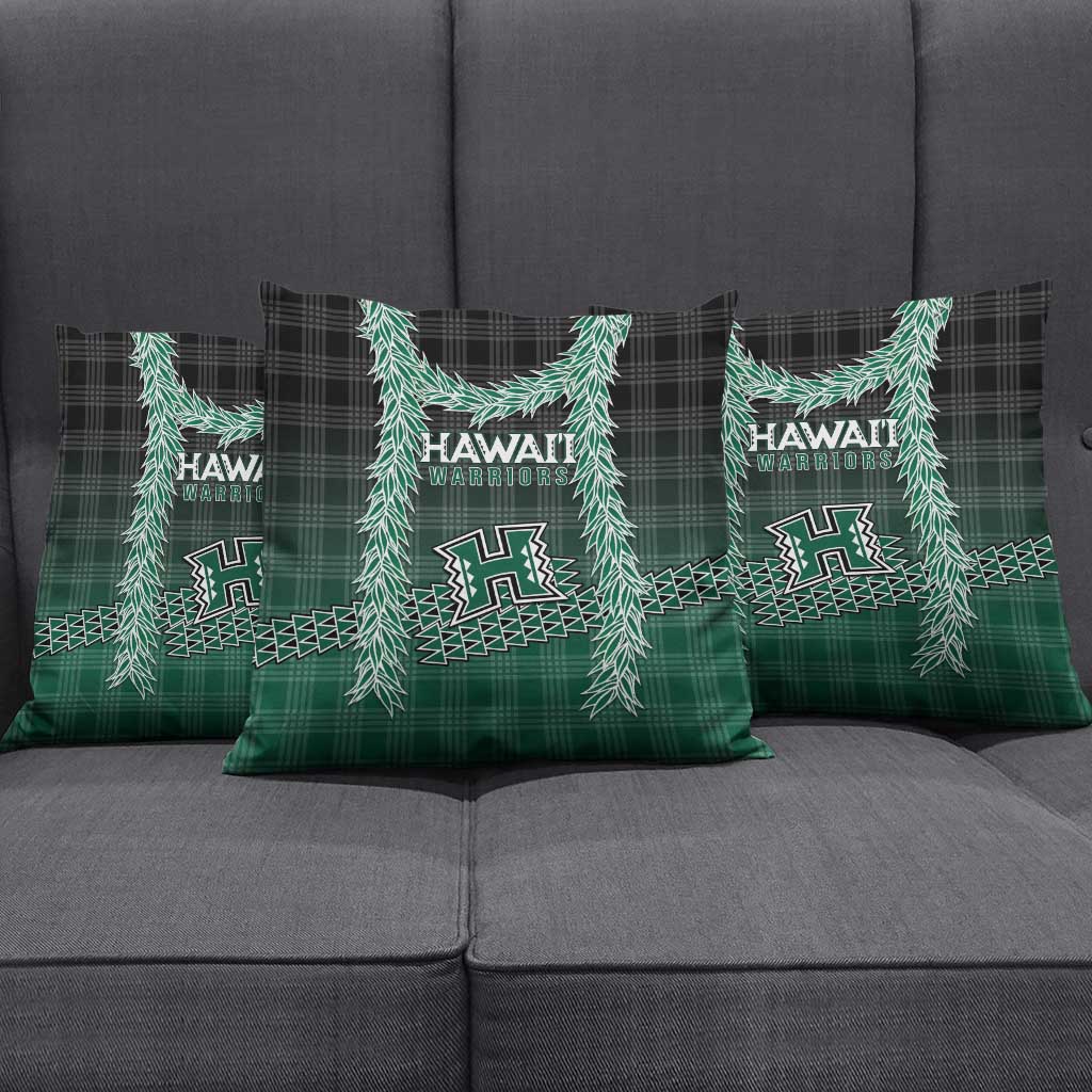 Rainbow Warriors Hawaii Palaka Pillow Cover Maile Lei - Polynesian Pride