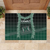 Rainbow Warriors Hawaii Palaka Rubber Doormat Maile Lei LT7 Dark Green - Polynesian Pride