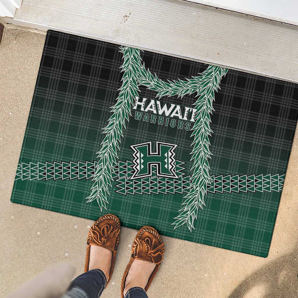 Rainbow Warriors Hawaii Palaka Rubber Doormat Maile Lei LT7 - Polynesian Pride