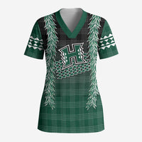 Rainbow Warriors Hawaii Palaka Scrub Top Maile Lei LT7 Adult Dark Green - Polynesian Pride