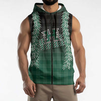 Rainbow Warriors Hawaii Palaka Sleeveless Zip Hoodie Maile Lei LT7 - Polynesian Pride