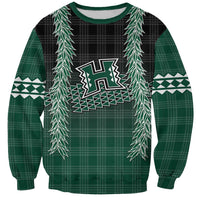 Rainbow Warriors Hawaii Palaka Sweatshirt Maile Lei LT7 Unisex Dark Green - Polynesian Pride