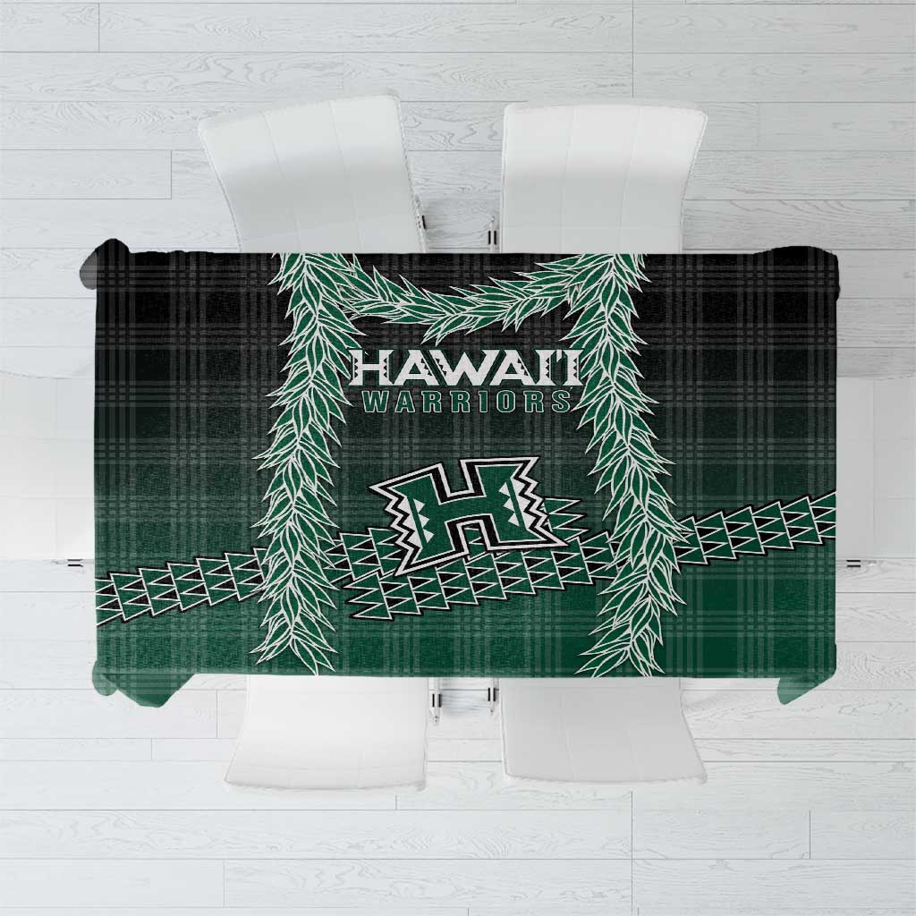 Rainbow Warriors Hawaii Palaka Tablecloth Maile Lei LT7 Dark Green - Polynesian Pride