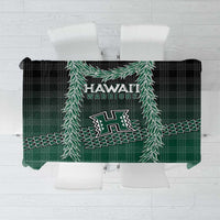Rainbow Warriors Hawaii Palaka Tablecloth Maile Lei LT7 Dark Green - Polynesian Pride