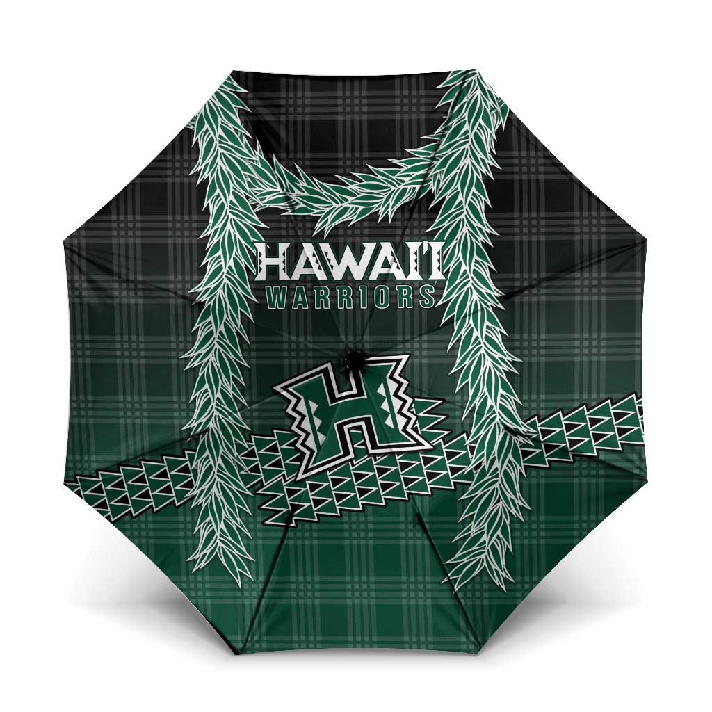 Rainbow Warriors Hawaii Palaka Umbrella Maile Lei LT7 One Size Folded 11.42 inch Opened Diameter 37.4 inch Dark Green - Polynesian Pride