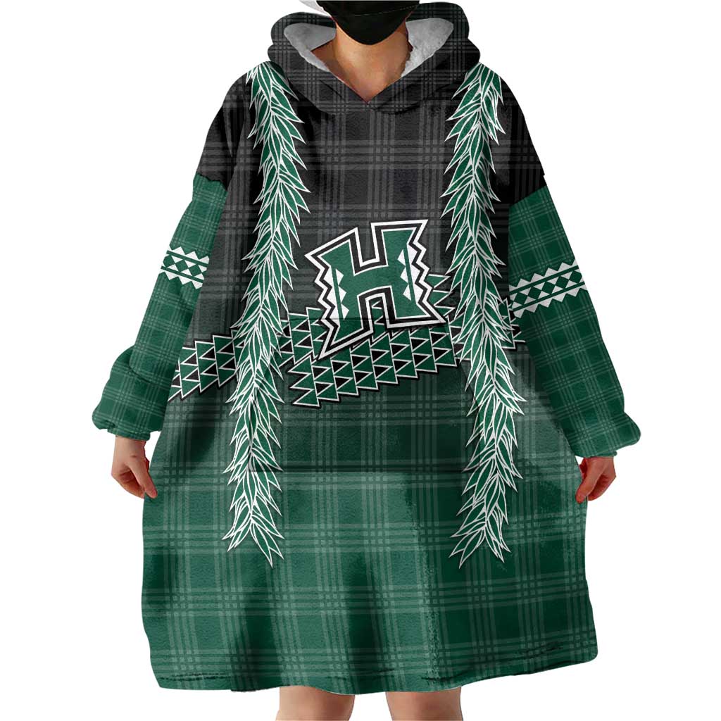 Rainbow Warriors Hawaii Palaka Wearable Blanket Hoodie Maile Lei LT7 - Polynesian Pride