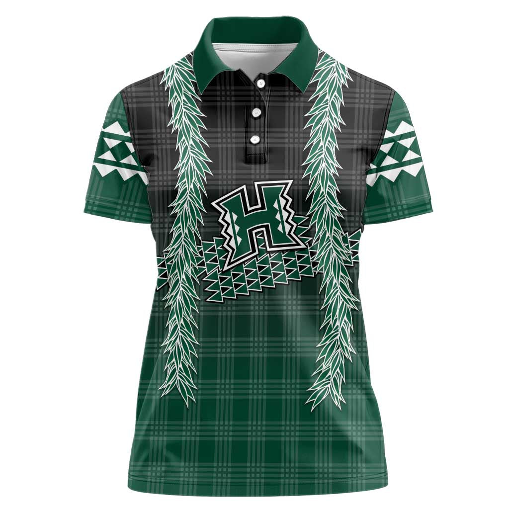 Rainbow Warriors Hawaii Palaka Women Polo Shirt Maile Lei - Polynesian Pride