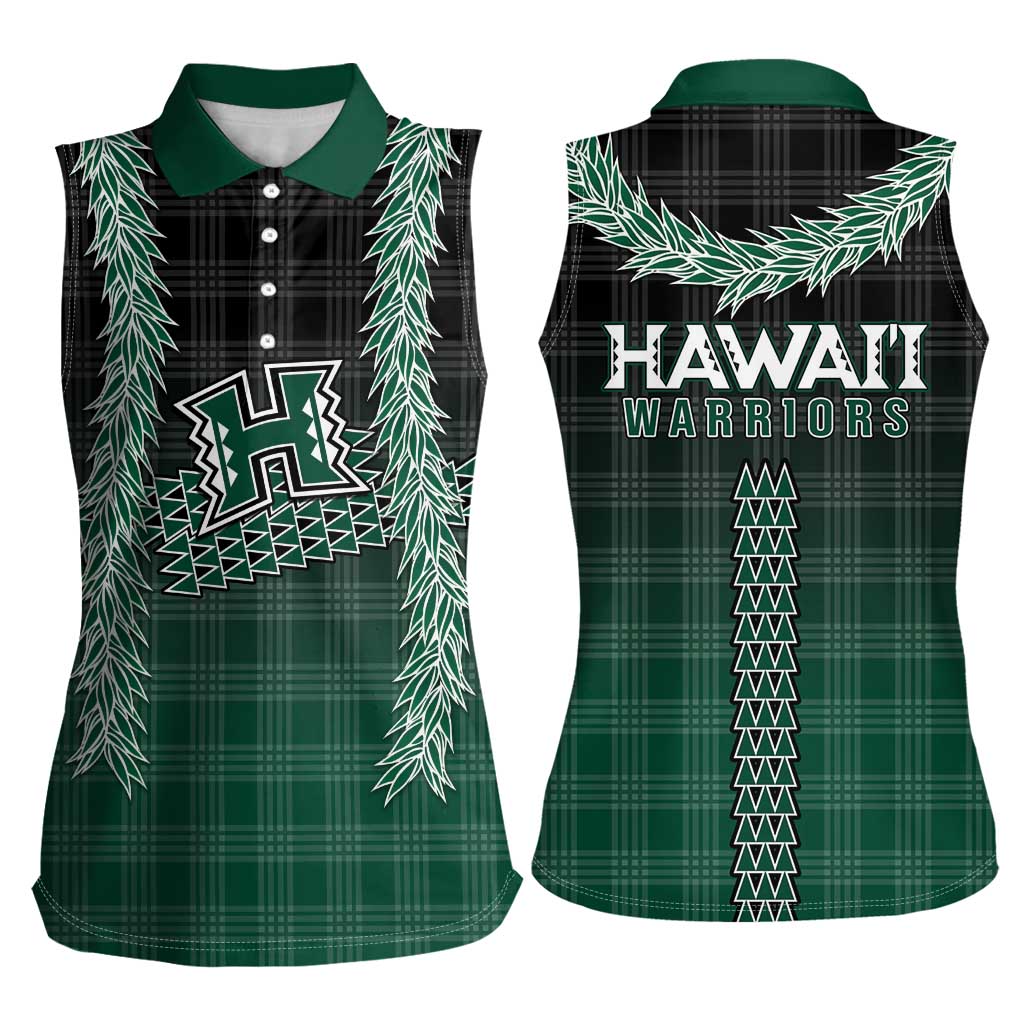 Rainbow Warriors Hawaii Palaka Women Sleeveless Polo Shirt Maile Lei LT7 - Polynesian Pride