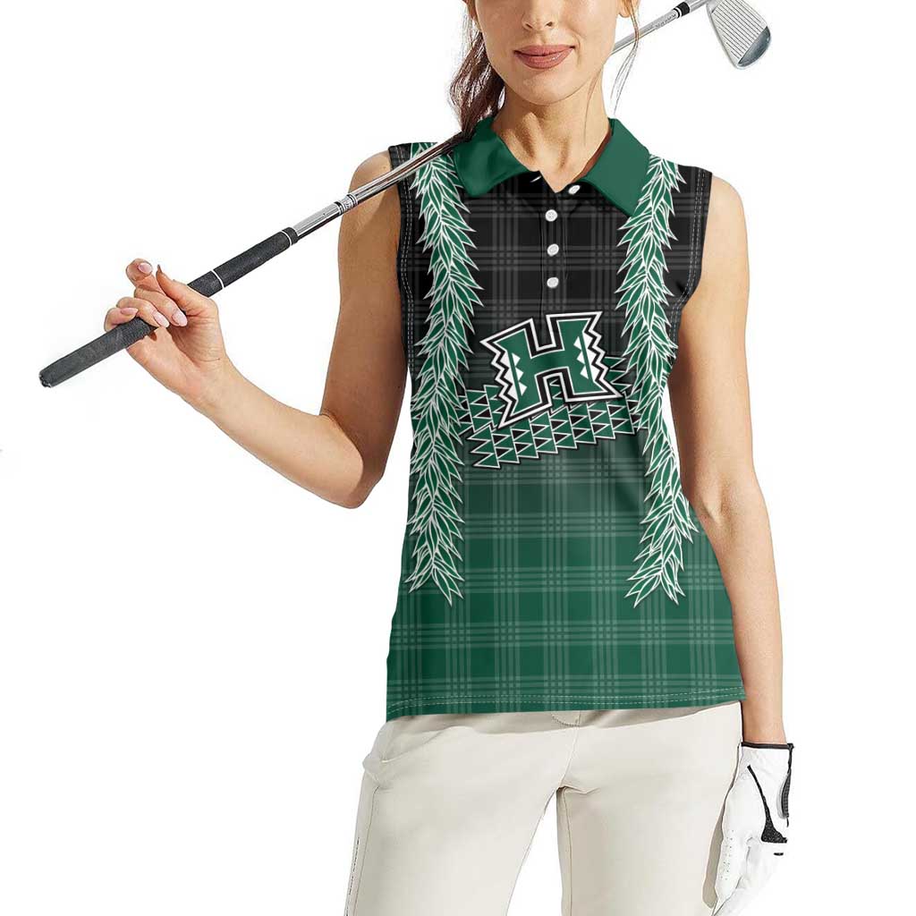 Rainbow Warriors Hawaii Palaka Women Sleeveless Polo Shirt Maile Lei LT7 - Polynesian Pride