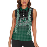 Rainbow Warriors Hawaii Palaka Women Sleeveless Polo Shirt Maile Lei LT7 - Polynesian Pride