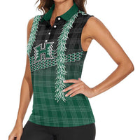 Rainbow Warriors Hawaii Palaka Women Sleeveless Polo Shirt Maile Lei LT7 - Polynesian Pride