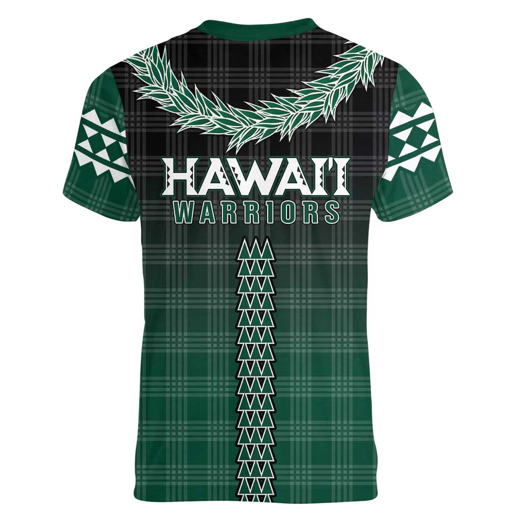 Rainbow Warriors Hawaii Palaka Women V-Neck T-Shirt Maile Lei LT7 - Polynesian Pride