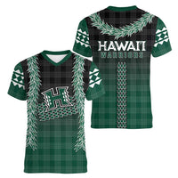 Rainbow Warriors Hawaii Palaka Women V-Neck T-Shirt Maile Lei LT7 - Polynesian Pride