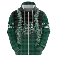 Rainbow Warriors Hawaii Palaka Zip Hoodie Maile Lei LT7 - Polynesian Pride