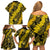 Hawaii Oahu Ilima Lei Family Matching Off Shoulder Short Dress and Hawaiian Shirt LT7 - Polynesian Pride