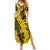 Hawaii Oahu Ilima Lei Family Matching Summer Maxi Dress and Hawaiian Shirt LT7 Mom's Dress Yellow - Polynesian Pride