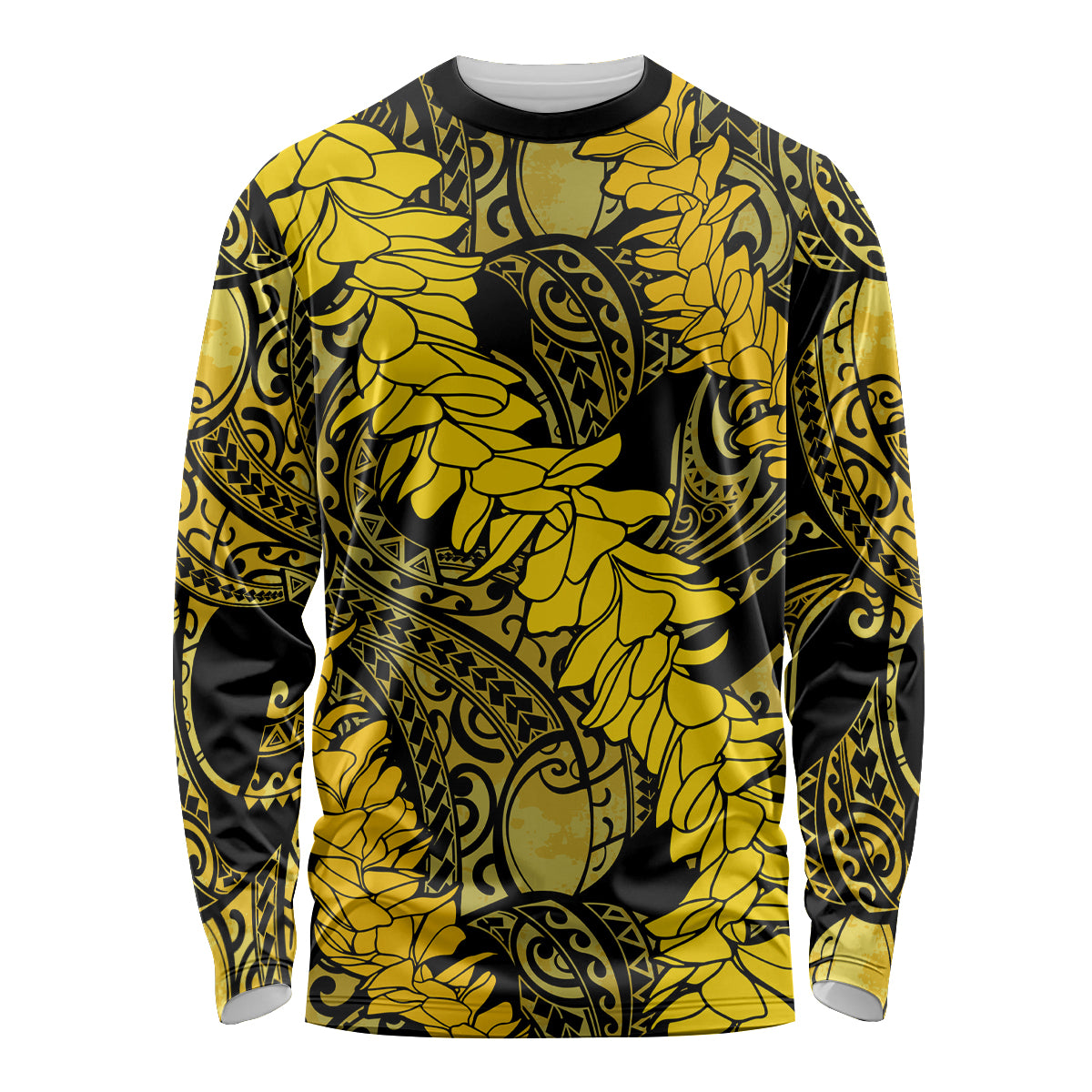 Hawaii Oahu Ilima Lei Long Sleeve Shirt LT7 Unisex Yellow - Polynesian Pride