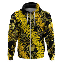 Hawaii Oahu Ilima Lei Zip Hoodie LT7 Zip Hoodie Yellow - Polynesian Pride