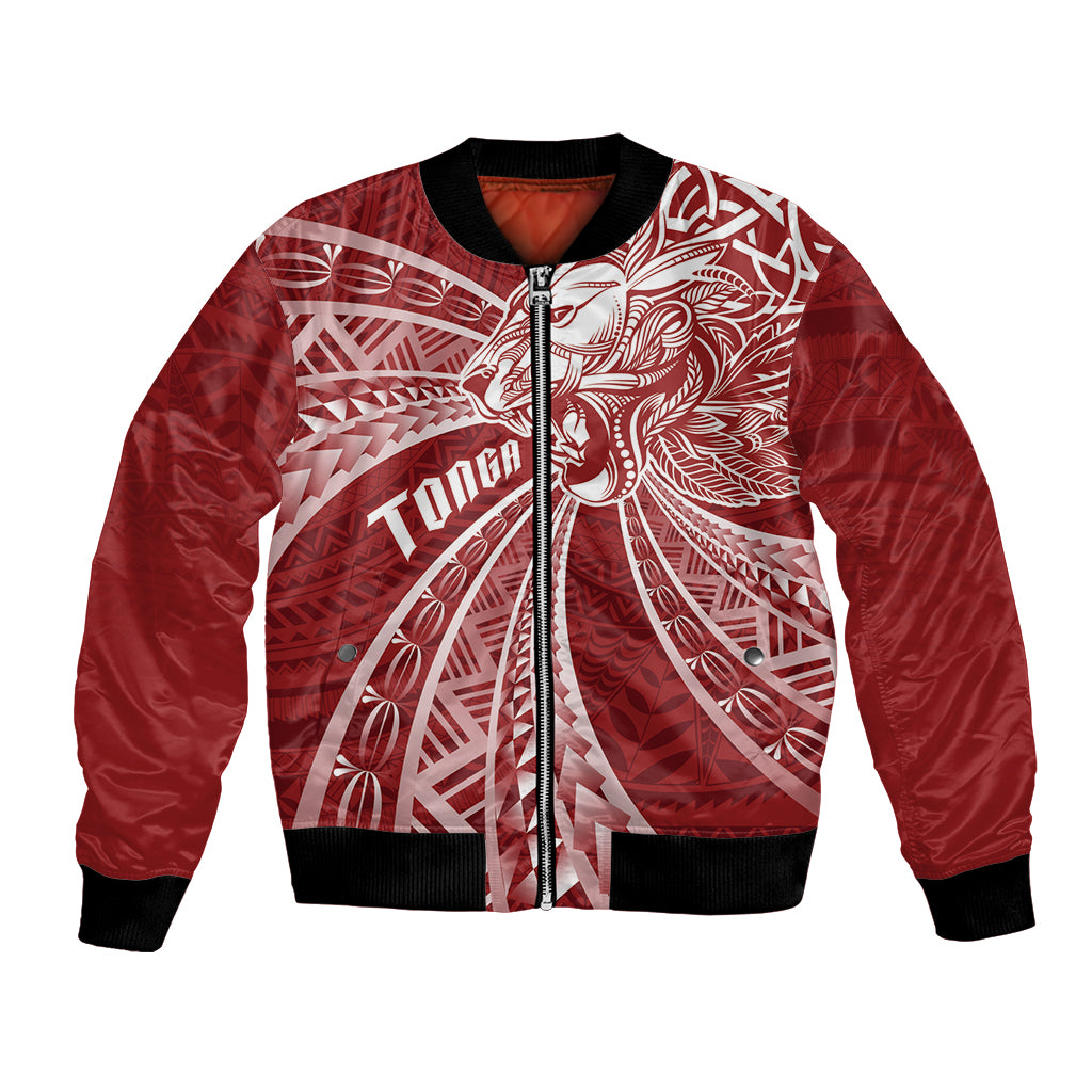 Tonga Independence Day Bomber Jacket Tongatapu Lion Ngatu Motifs