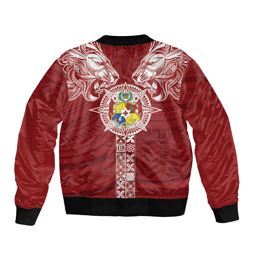 Tonga Independence Day Bomber Jacket Tongatapu Lion Ngatu Motifs