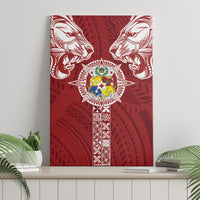 Tonga Independence Day Canvas Wall Art Tongatapu Lion Ngatu Motifs LT7 - Polynesian Pride