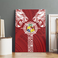 Tonga Independence Day Canvas Wall Art Tongatapu Lion Ngatu Motifs LT7 - Polynesian Pride