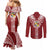 Tonga Independence Day Couples Matching Mermaid Dress and Long Sleeve Button Shirt Tongatapu Lion Ngatu Motifs