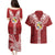 Tonga Independence Day Couples Matching Puletasi and Hawaiian Shirt Tongatapu Lion Ngatu Motifs