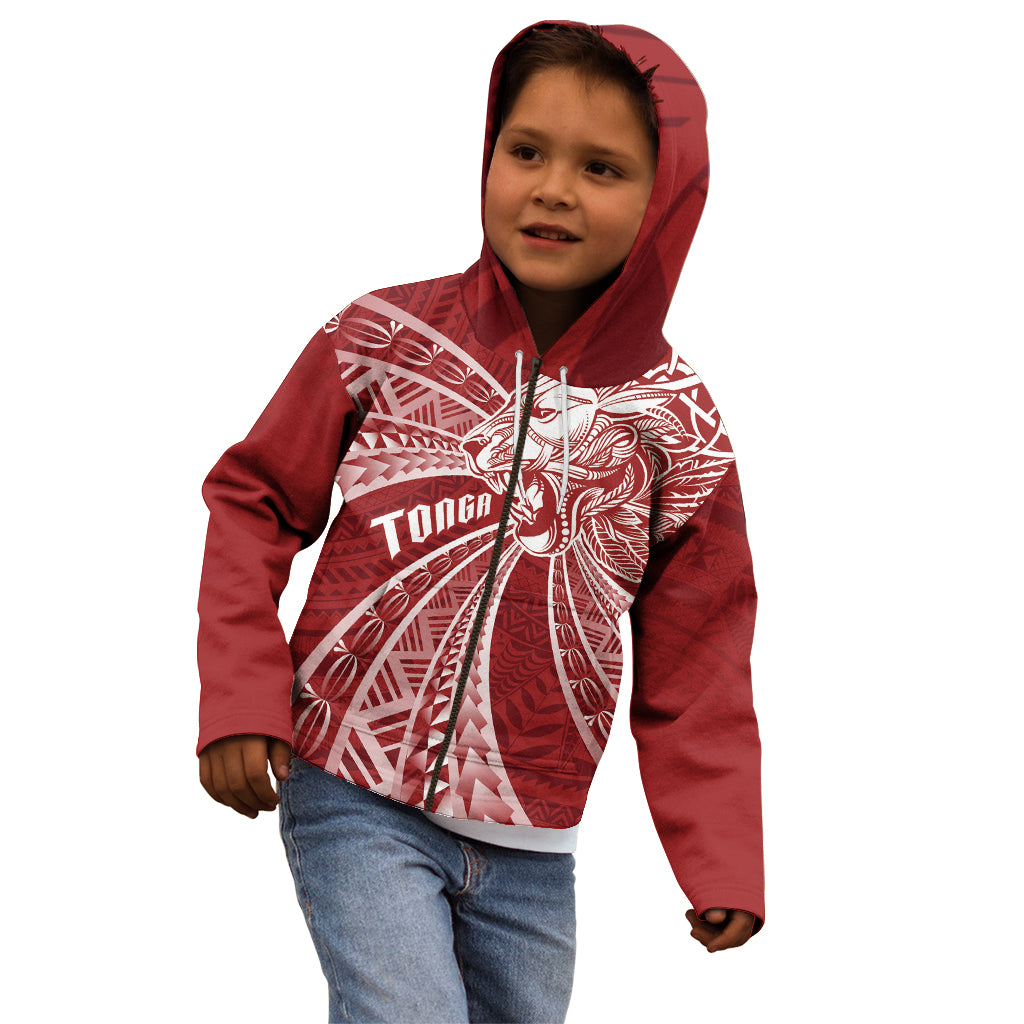 Tonga Independence Day Kid Hoodie Tongatapu Lion Ngatu Motifs