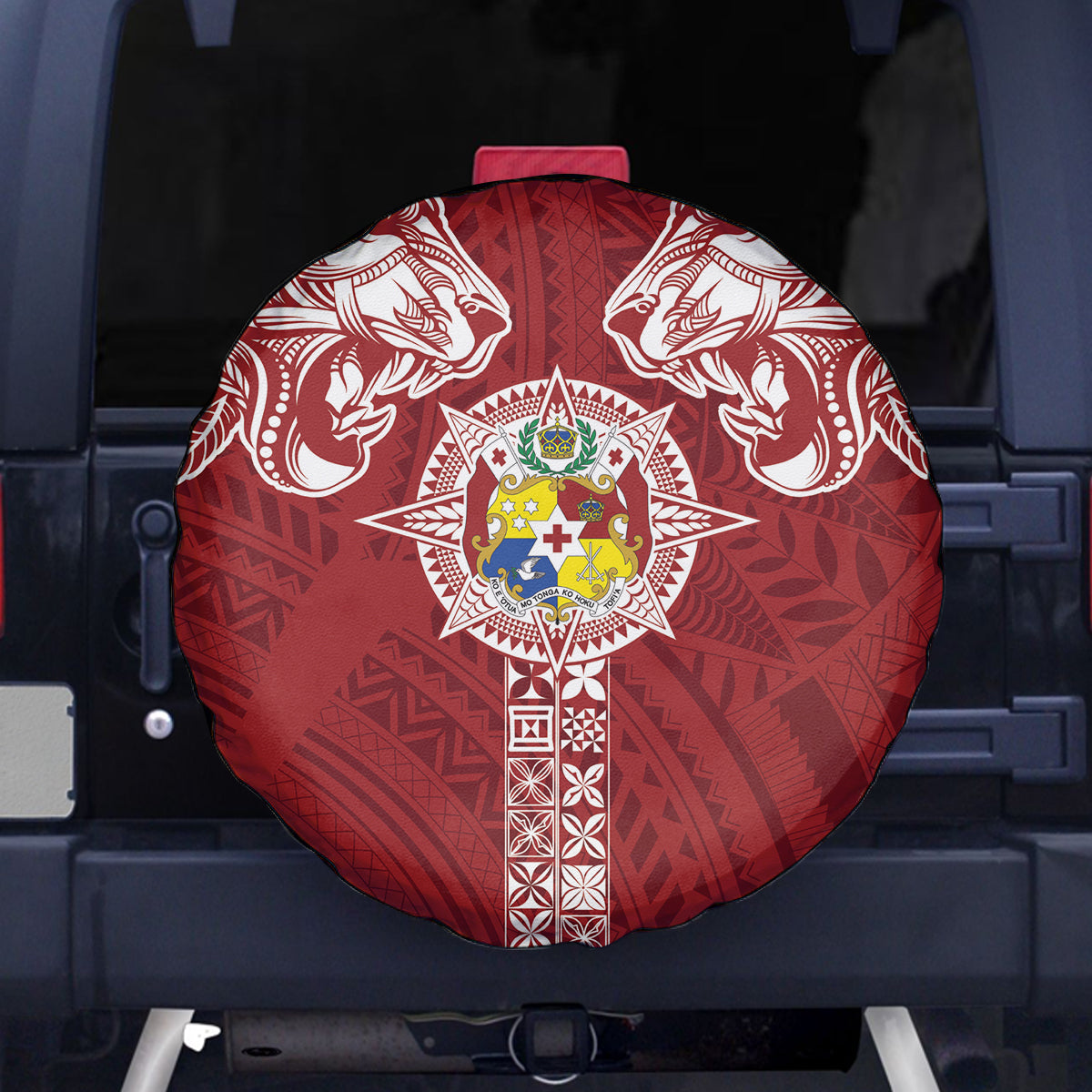 Tonga Independence Day Spare Tire Cover Tongatapu Lion Ngatu Motifs LT7 - Polynesian Pride