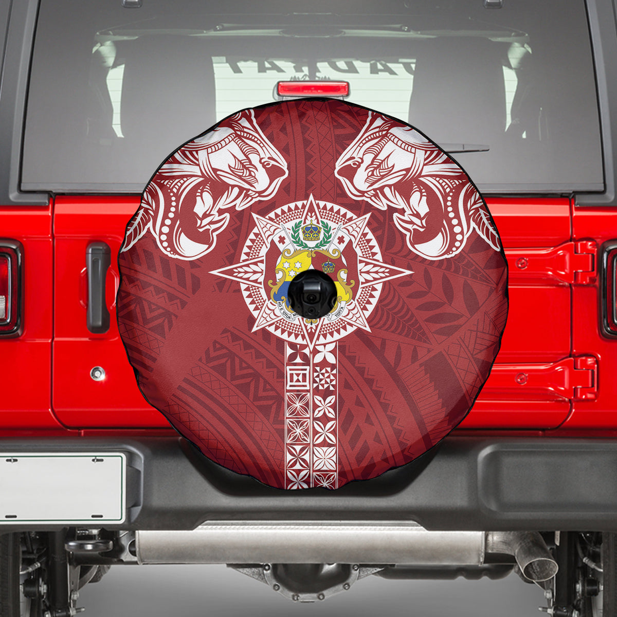 Tonga Independence Day Spare Tire Cover Tongatapu Lion Ngatu Motifs LT7 - Polynesian Pride