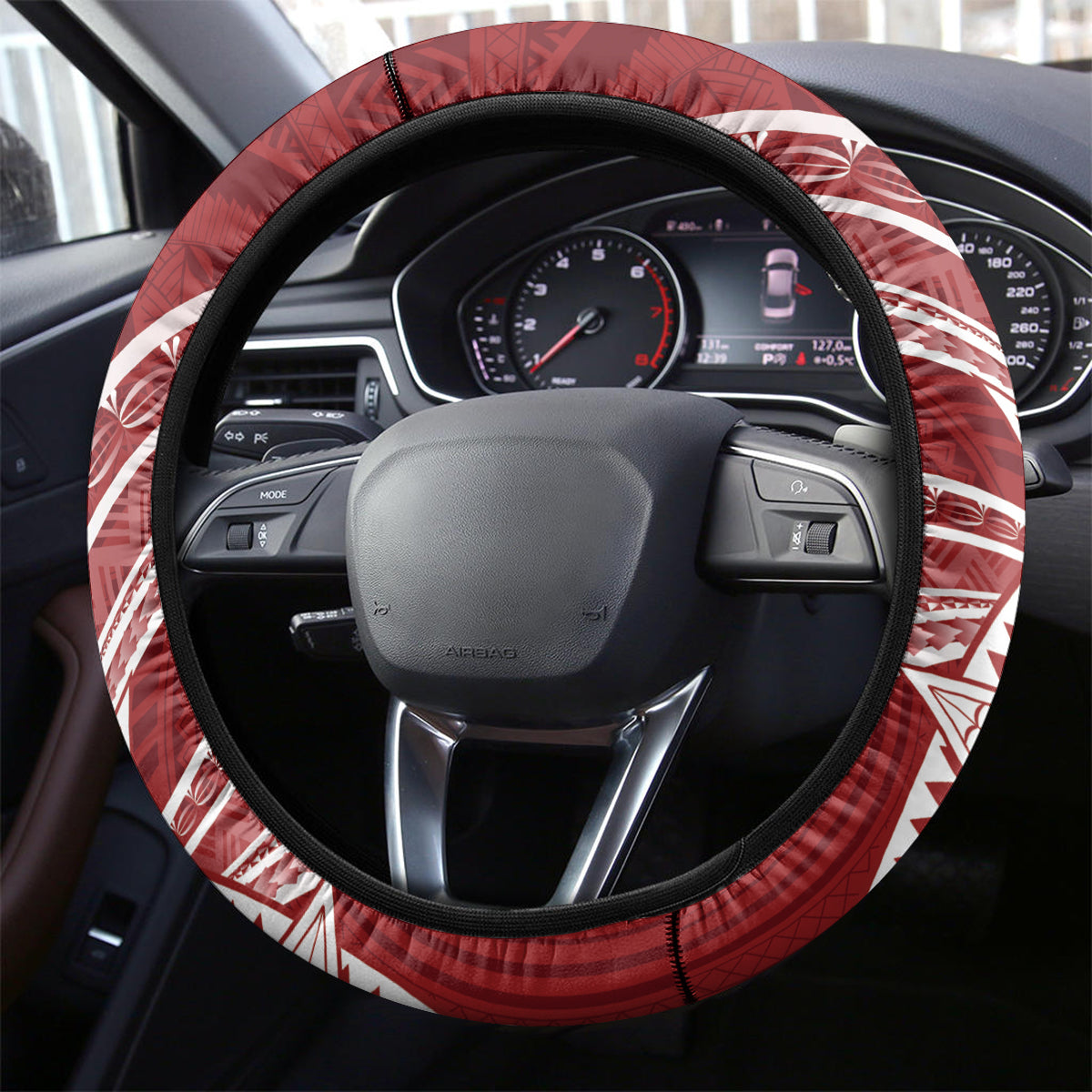 Tonga Independence Day Steering Wheel Cover Tongatapu Lion Ngatu Motifs LT7 - Polynesian Pride