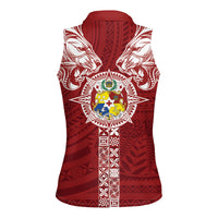 Tonga Independence Day Women Sleeveless Polo Shirt Tongatapu Lion Ngatu Motifs