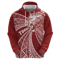 Tonga Independence Day Zip Hoodie Tongatapu Lion Ngatu Motifs