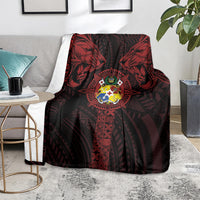 Tonga Independence Day Blanket Tongatapu Lion Ngatu Motifs Black Ver. LT7 - Polynesian Pride