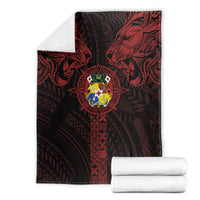 Tonga Independence Day Blanket Tongatapu Lion Ngatu Motifs Black Ver. LT7 - Polynesian Pride